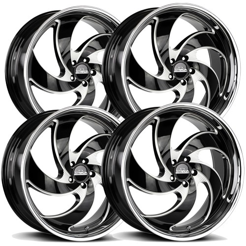 (4) Strada C05 Retro 5 20x8.5 5x120 +35mm Black/Milled/SSL Wheels Rims ...