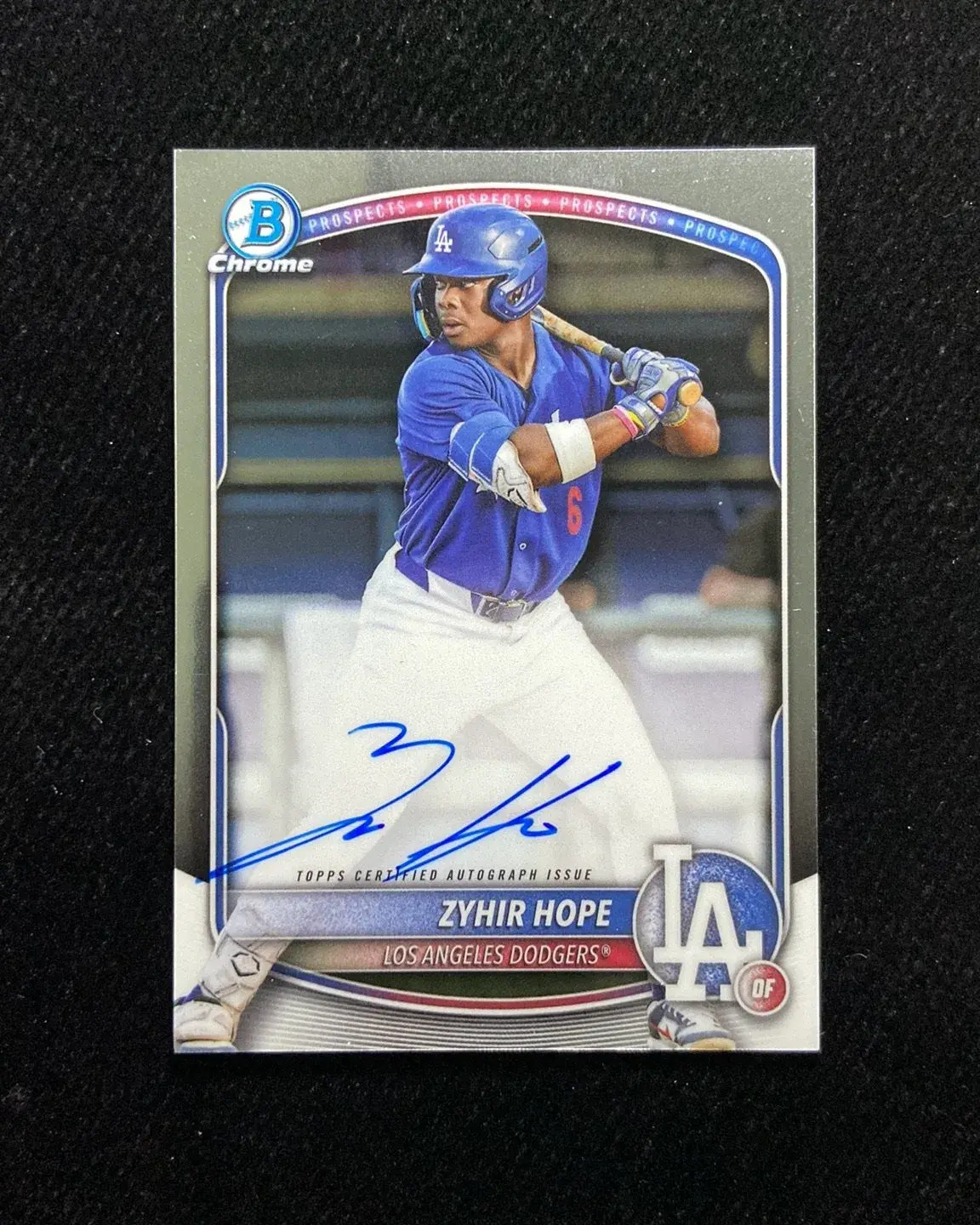 2025 Topps Bowman Chrome Prospects Zyhir Hope #CPA-ZH Auto Dodgers OC66