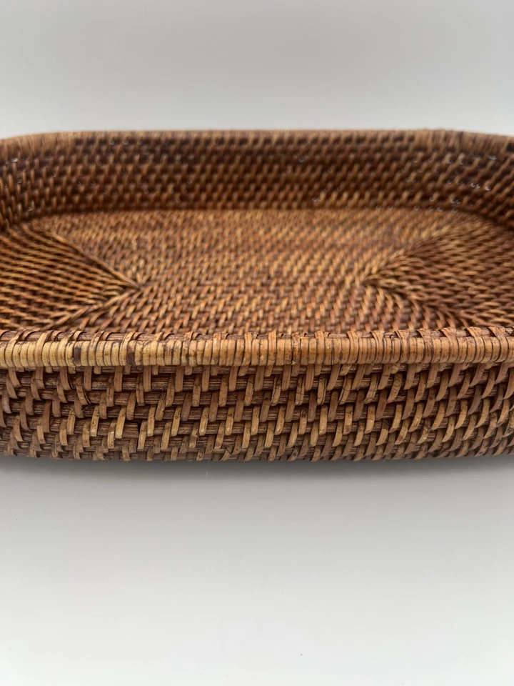 Pampered Chef Woven Selections 11x19 Rectangle Wicker Basket Casserole Handles - Image 4 of 4