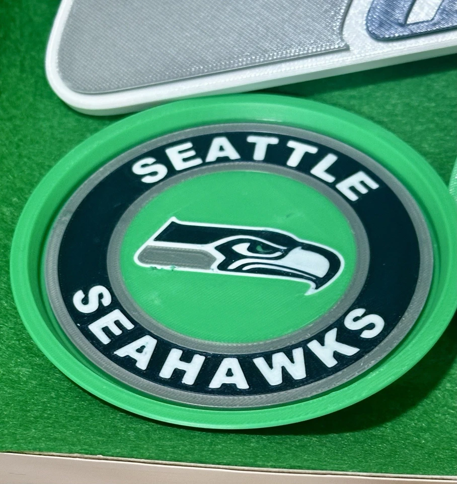 NFL Seattle Seahawks Rally Chain And Two Drink Coaster Set - Image 2 of 3