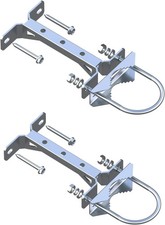 2 PCS Stainless Steel Antenna Mount Wall Mount Antenna Mast Clamp V Jaw Bracket