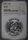 1959 Proof • Franklin Half Dollar 50C - NGC PF67 - 100% Original Coin! PQ++ #107