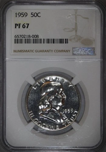 1959 Proof • Franklin Half Dollar 50C - NGC PF67 - 100% Original Coin! PQ++ #107