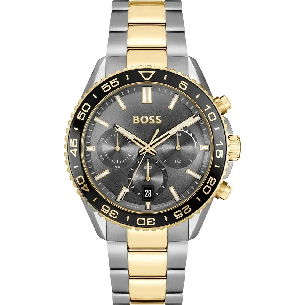 Orologio BOSS Uomo Cronografo Al Quarzo - Collezione Grand Prix - Quadrante Blu 44mm - Bracciale Acciaio