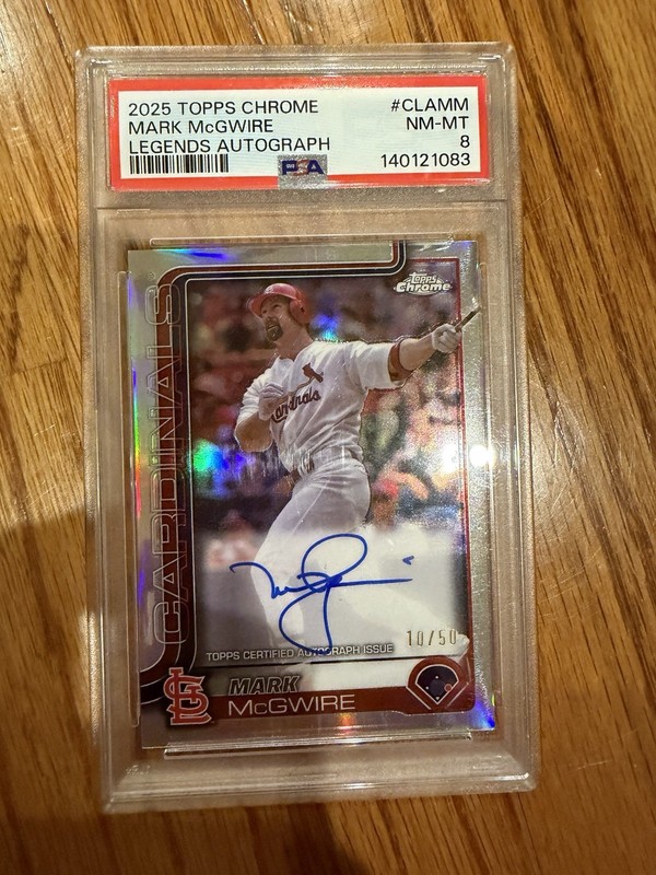 2025 Topps Chrome Legends Autographs Mark McGwire /50 PSA 8