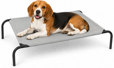 Heavy Duty Steel-Framed Portable Elevated Pet Bed, Elevated Cooling Pet Cot, 43.