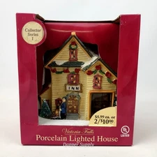 Victoria Falls Porcelain Lighted House Inn Collector Series I Tested