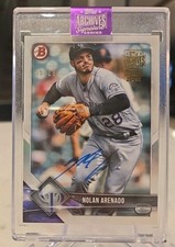 2025 Topps Archives Nolan Arenado Signature Series auto #/19; on card '18 Bowman