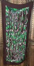 Vtg Echo Originations Forestry Pattern Scarf Brown Pink White Trees 30s 40s 50s