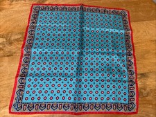 NWT EDWARD ARMAH 100 SILK POCKET SQUARE Italy