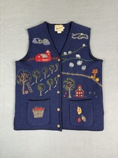 Vintage Woolrich Womens Button 100 Wool Vest Size Small Farm Outdoor