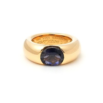 CARTIER ELLIPSE RING GELBGOLD 18K 750 IOLITH BLAU GR 51 VINTAGE 1993 LUXUS