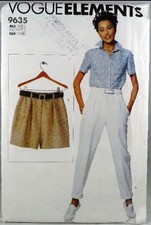 UNCUT Vogue 9635 Shorts and Pants, waist 22-37