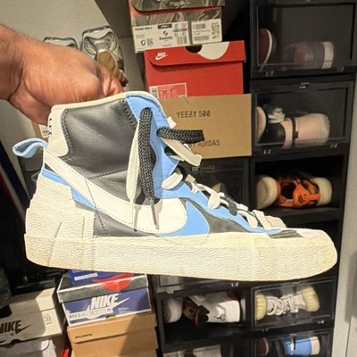 Nike x sacai Blazer High Top Sneakers Blue White Black Men's 10.5 Leather Canvas
