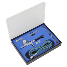 Image of Sealey Gravity Feed Air Brush Kit With Double-Action Trigger 0.3mm Nozzle AB9321
