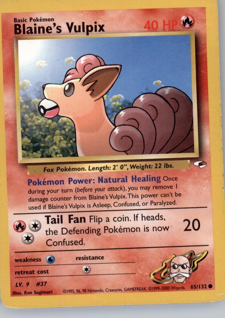 BLAINE'S VULPIX 65/132 GYM HEROES POKEMON UNLIMITED HP