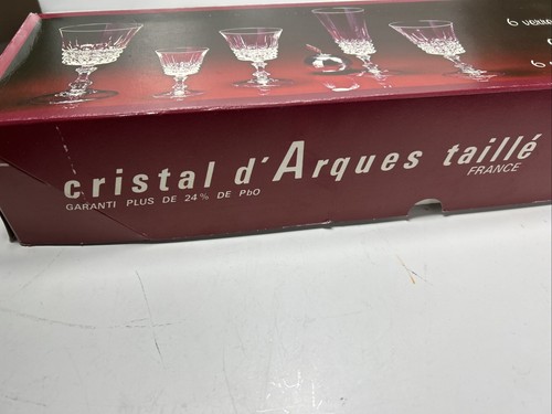 Original Box CRISTAL D'ARQUES Crystal Cut TUILERIES Set Of 6 11, 5 Cl - Picture 2 of 5