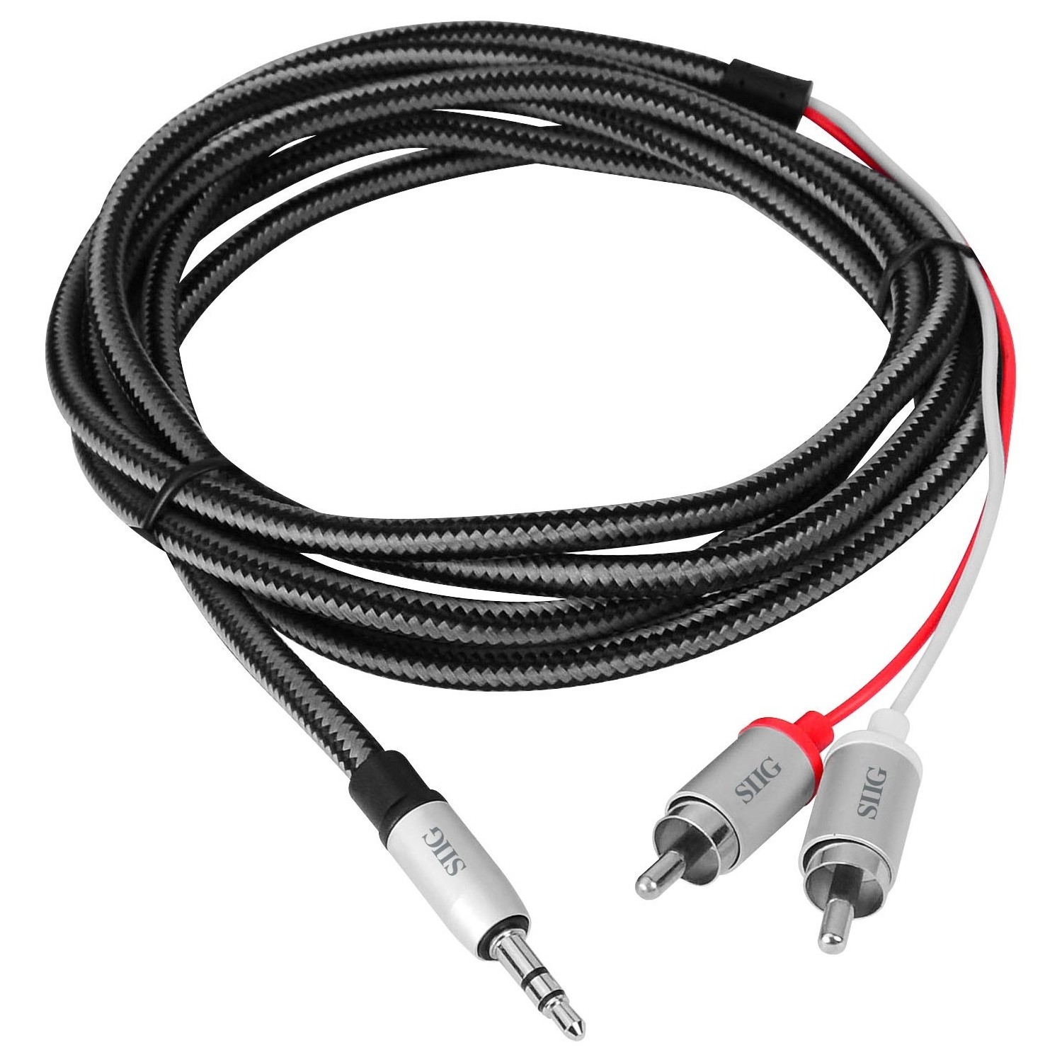 Кабель Siig Woven Fabric с оплеткой 35 мм для подключения стереокабеля Rca mm - 2 м - Мини-телефонrca 4490₽