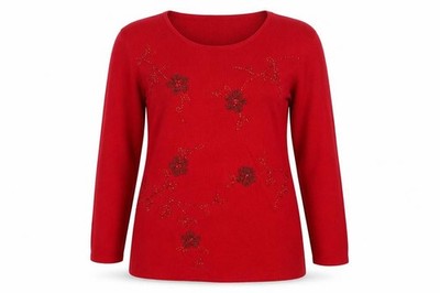After Dark Damen Pullover Pulli Größe M UK '' Rot Rundhals Langarm