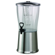 Service Ideas CBDRT3SS Beverage Dispenser, Round, 3 Gallon with Plastic Containe