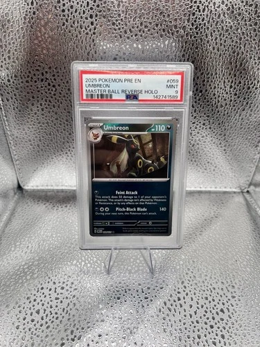 Pokémon Umbreon 059/131 Prismatic Evolutions Master Ball Holo PSA 9 110HP