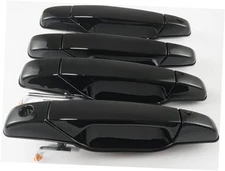 Exterior Door Handle, 4PCS Black Front Rear Driver Passenger Painted Black