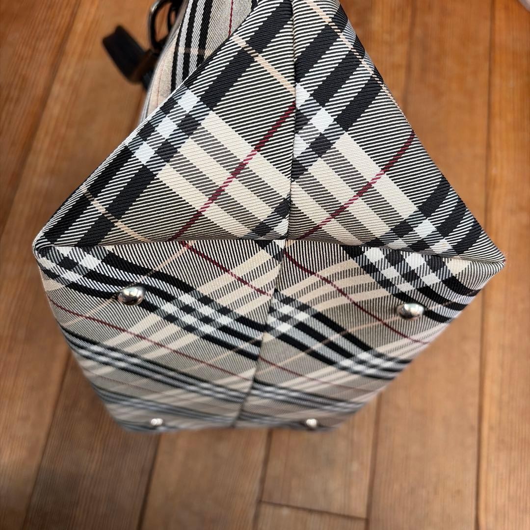 Burberry Blue Label Tote Bag Nova Check Beige Canvas Leather Handbag Bag New thumbnail 10