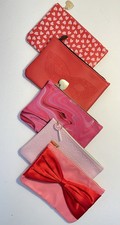 IPSY Bags, 5 Count Mix, Approx. 7”H X 5”W, Hearts, Glasses, Marble pink tones
