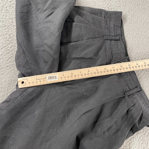 Vintage Colonies Of Benetton Black High Waisted Pants Size 46 Linen Blend Italy - Picture 10 of 14