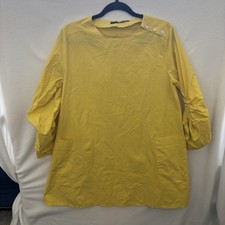 Zara Collection Canary Yellow casual dress women's medium new with tags