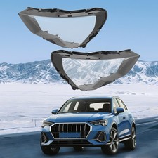 Pair Headlight Lens Covers For 2019-2023 Audi Q3 Right Left Headlight Covers