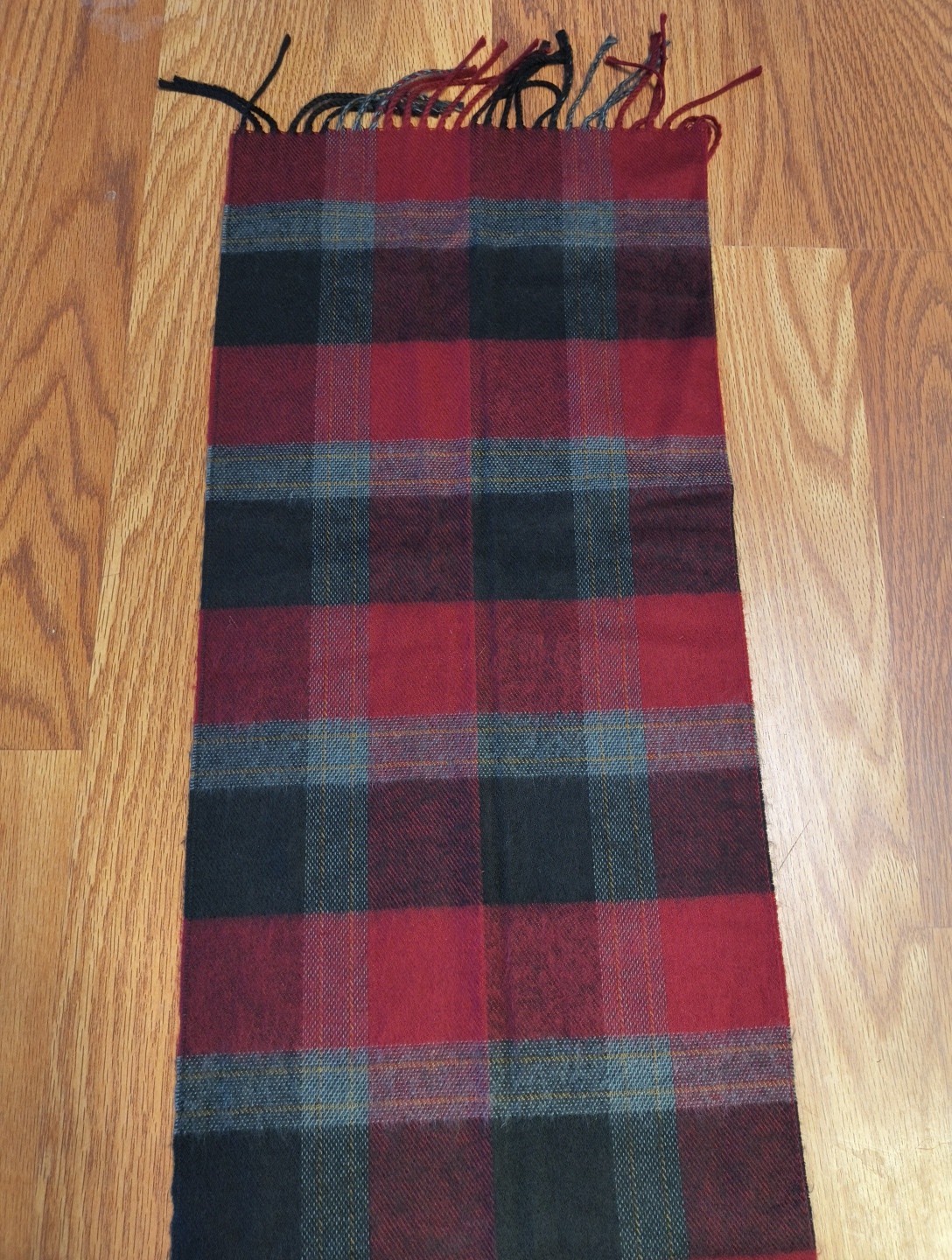 Vintage Christian Dior Red Plaid Cashmere Scarf - Japan Made image 5