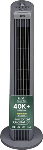 30" Tower Fan Grey/black/White Oscillating Quiet 3 Speed 2H Timer 45W Home Offic