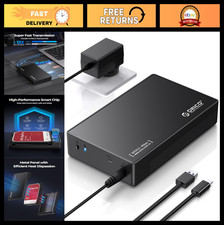 3.5" External Hard Drive Enclosure SATA III to USB 3.1 Type C, Tool-Free, UASP,