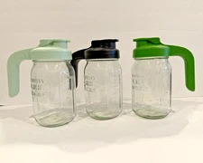 County Line Kitchen Glass Mason Jar Pitcher with Lid - Wide Mouth, 1 Quart 32oz