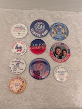 Lot Of 10 Vintage Democratic Party Political Pin Back Buttons