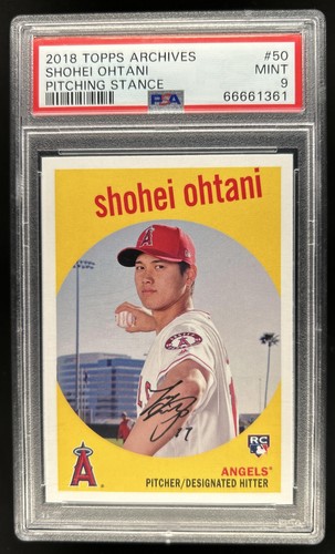 2018 Topps Archives Shohei Ohtani Rookie RC #50 Angels PSA 9