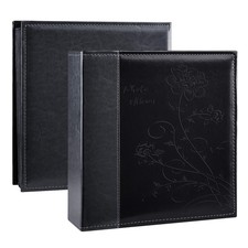 Large Capacity 4x6 Photo Album for 1000 Pictures, Leather Cover, Black Pages