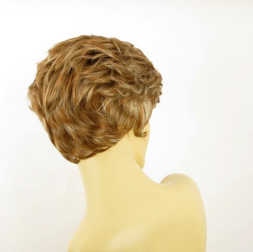 Perruque femme courte blond foncé méché blond clair VAL F27613 - Imagen 6 de 8