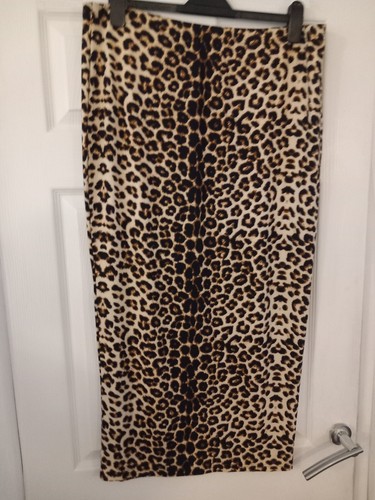b2052 ladies Skirt Brown Animal Print Shein 2xl Curve Size 18 length New No Tag