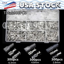 900X Spade Crimp Terminals Assortment Kit Electrical Wire Connectors Male Female