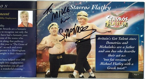 Stavros Flatley signed Awards Programme 2010