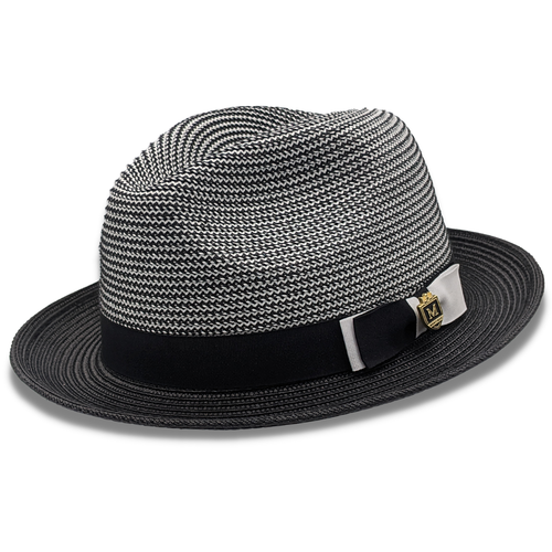 Two Tone Stingy Brim Pinch Fedora Hat 