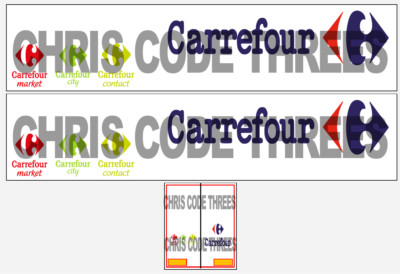 Code 3 selbstklebendes Vinyl Anhänger Aufkleber - Carrefour - 1/50 1/76 1/148 1/87 1/64