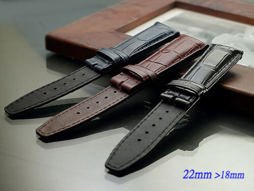 Pulsera de correa de banda curva de cuero genuino (se adapta) IWC Portugieser Protuguese 22 mm - Imagen 2 de 3