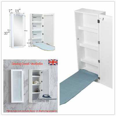 Wall Mounted Ironing Board White Storage Cabinet Mirror Uk Wall Mounted Ironing Board White