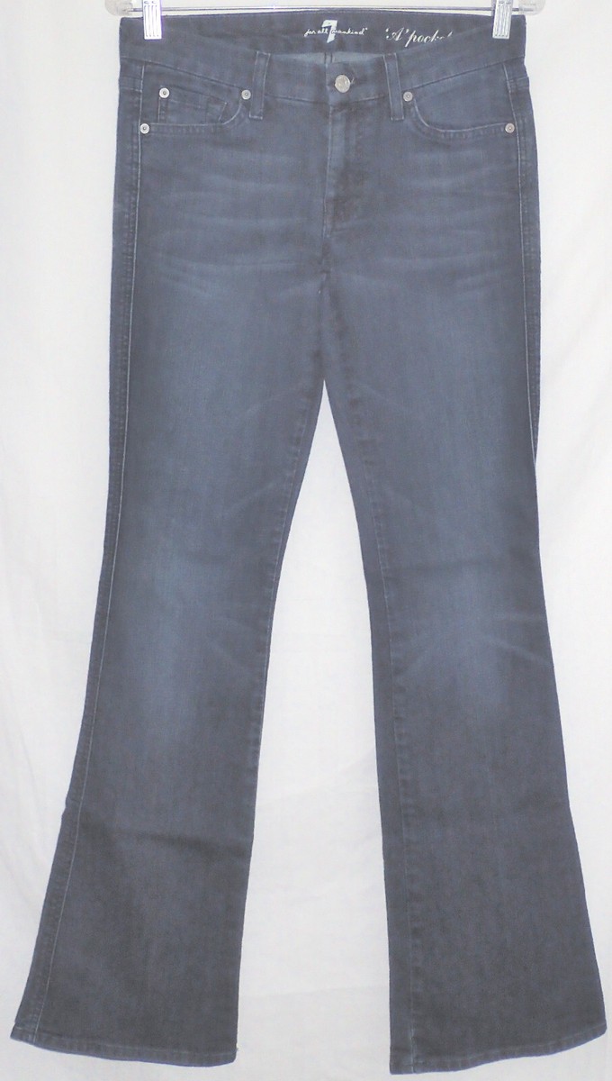 【AAKE】BACK BIG POCKET DENIM Seven 7 Jeans Gold Pocket Stitch Design Premium Denim Flare
