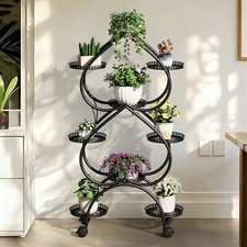 Sturdy Flower Display Shelf Mobile Garden Stand Multilayer Vertical Plant Holder