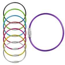 20 Pcs 5.9 Inch Stainless Steel Wire Keychain Ring for Luggage Tag Loops