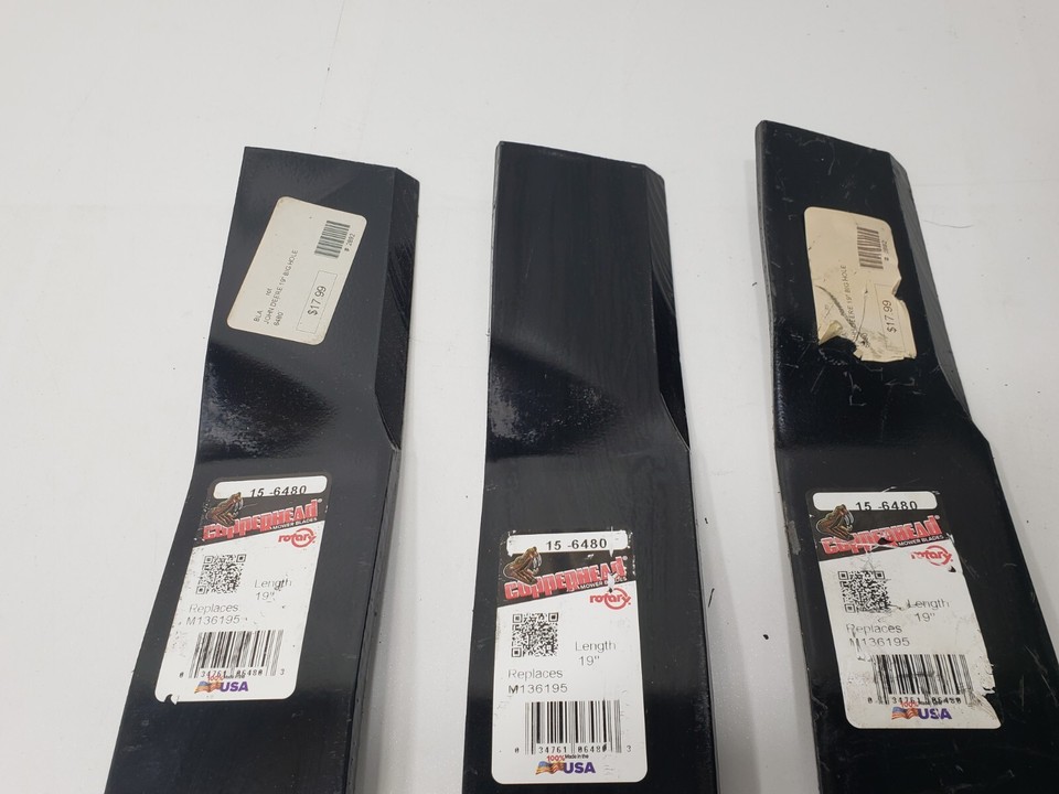 Copperhead 156480 Blades for 54" Deck John Deere M136195 TCU30316 6480